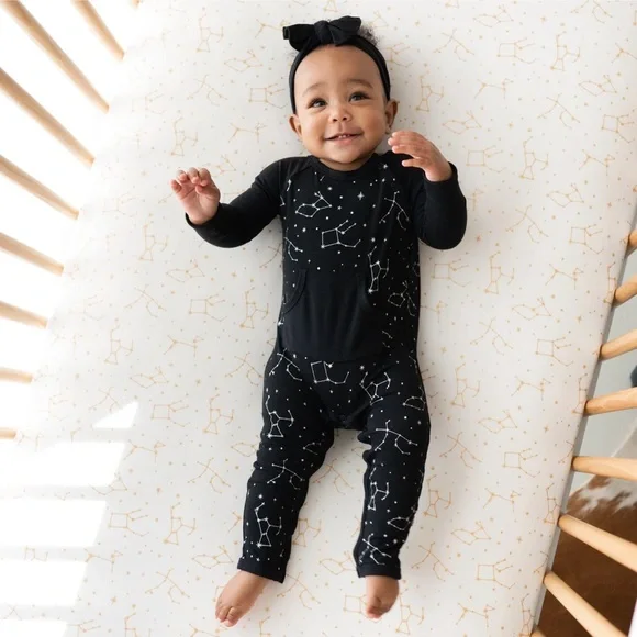 Kyte NWT Bamboo Pajamas Sleeper Longall in Midnight Constellation Black - Picture 1 of 8